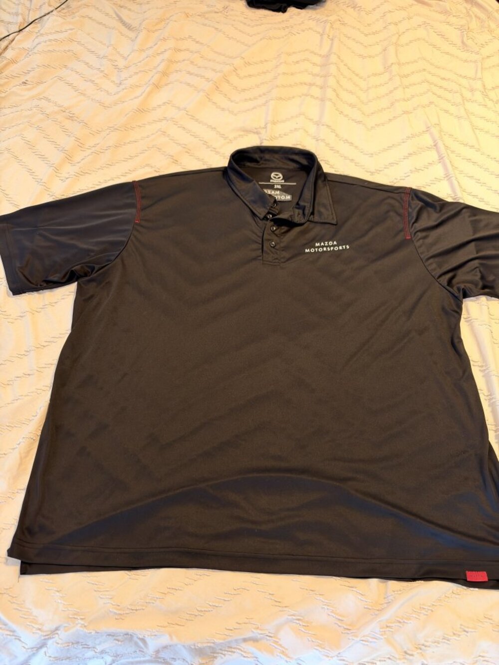 Mazda Motorsports Polo Shirt Men's 3XL Black Red Stitch Racing Rare Performance